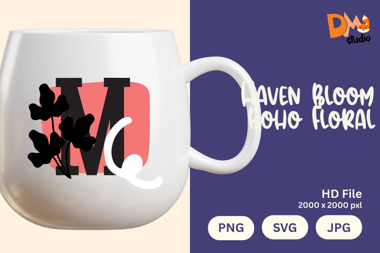 Haven Bloom Boho Floral Monogram