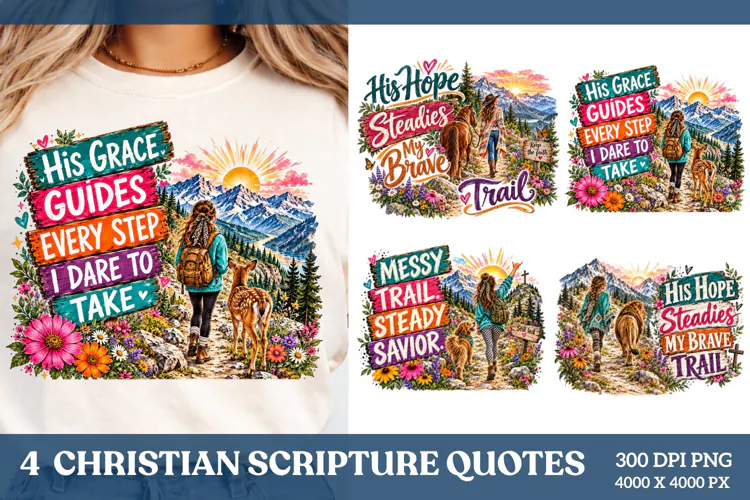 4 Christian Scripture Quotes PNG