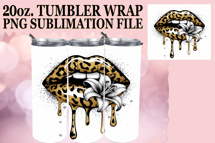 Whimsical nights 20oz tumbler wrap, Dripping Lips