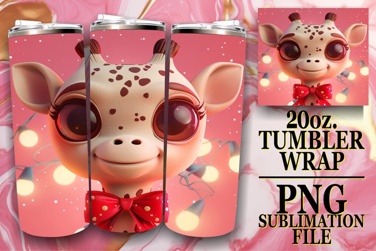 Christmas 3D Characters Tumbler Wrap 20oz PNG