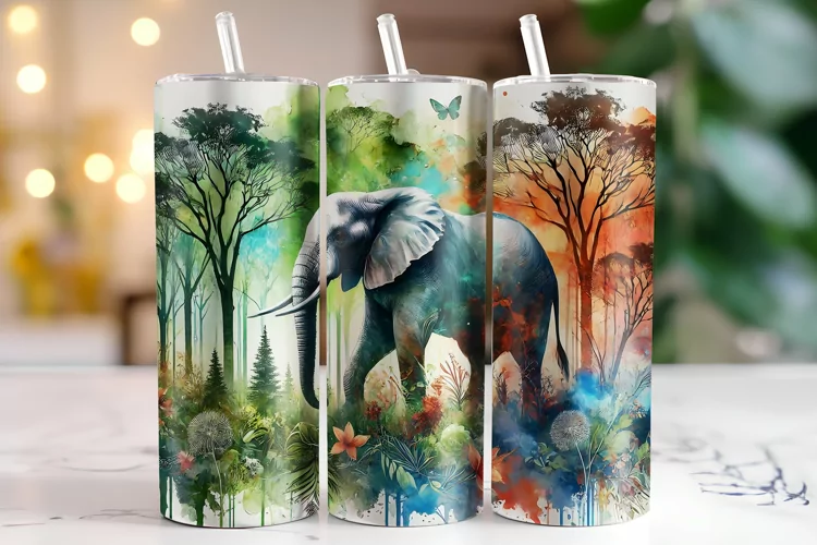 Elephant Tumbler Wrap | Sublimation | Tumblers