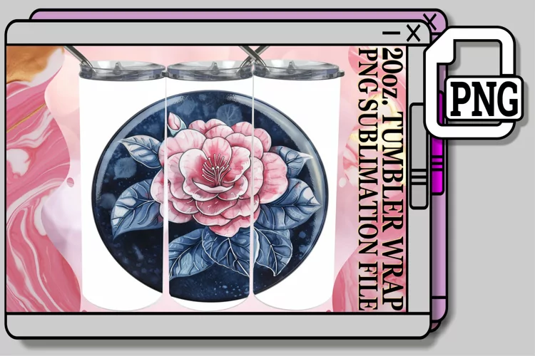 Denim Flower Tumbler Design Spring 20oz