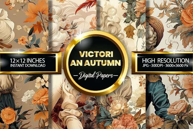 Victorian Autumn Digital Papers - 04 Variations