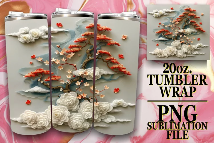3D Springtime Tumbler Wrap - 20oz