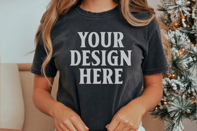 Black Tshirt Mockup Image 19
