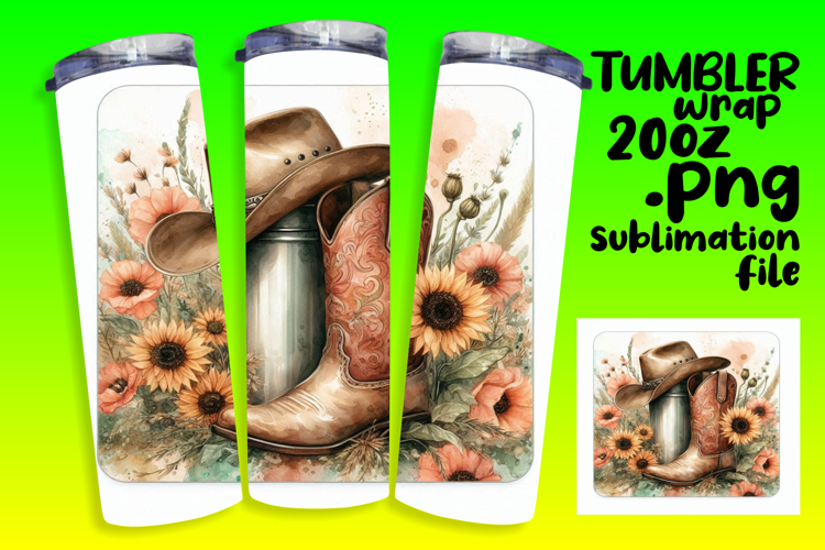 20oz Tumbler Template for Creative Minds , Western