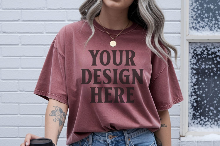 Brick Christmas Comfort Colors 1717 TShirt Mockup,cc1717 moc