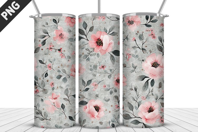 Flowers Tumbler Wrap | Sublimation Design | Tumbler PNG