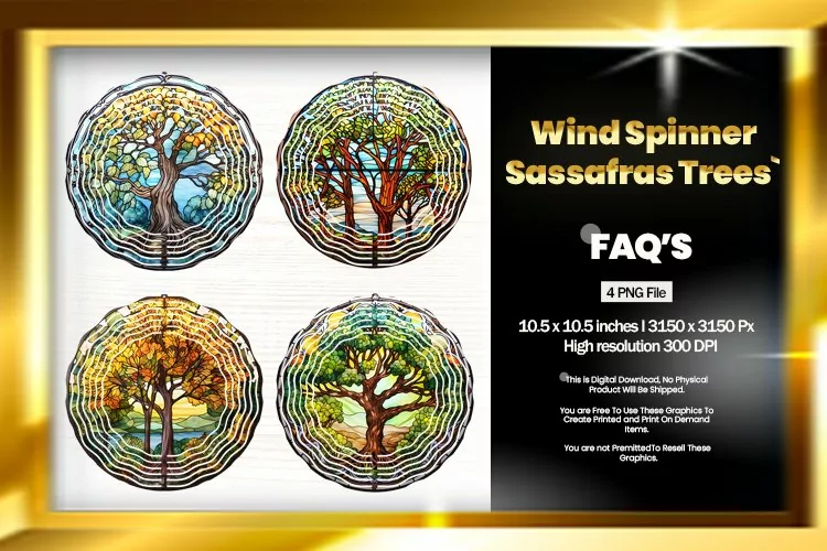 Sassafras Trees Wind Spinner Sublimation - 04