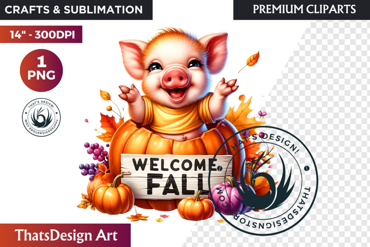 Autumn Cute animals with sign clipart Pumpkin thanksgiving