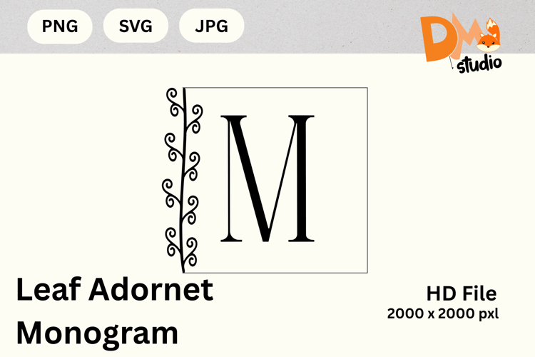 Leaf Monogram Svg Image 7