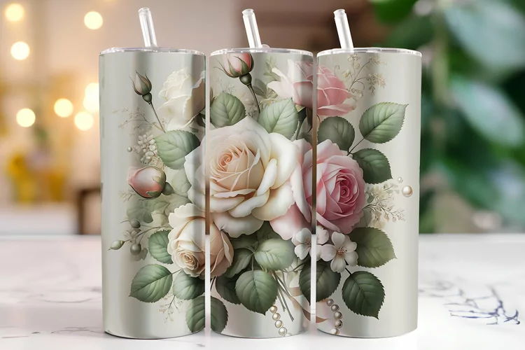 Flowers Tumbler Wrap | Sublimation | Tumblers
