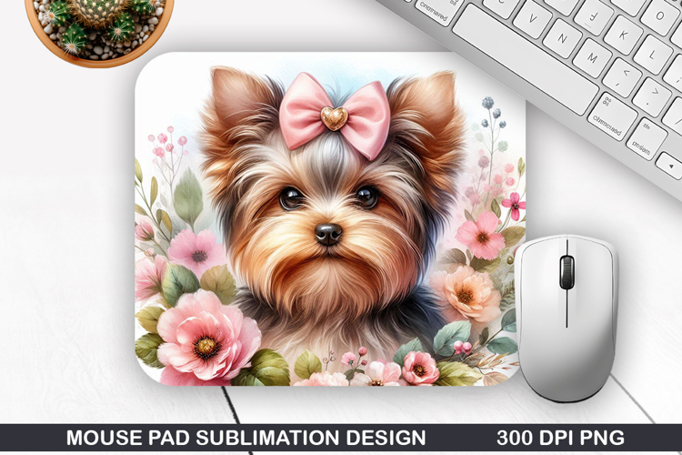 Yorkies Mouse Pad Sublimation, Animals Mouse Pad PNG Design