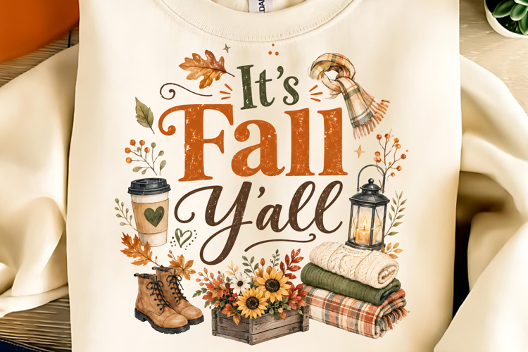 Autumn Sublimation, Fall Sublimation, It’s Fall Y’all PNG