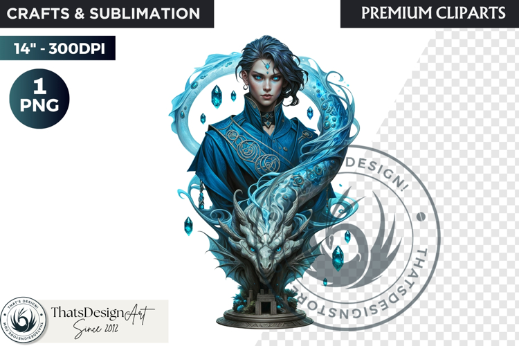 Fantasy Dragon wizard clipart, sorcerer, spellcaster, mage