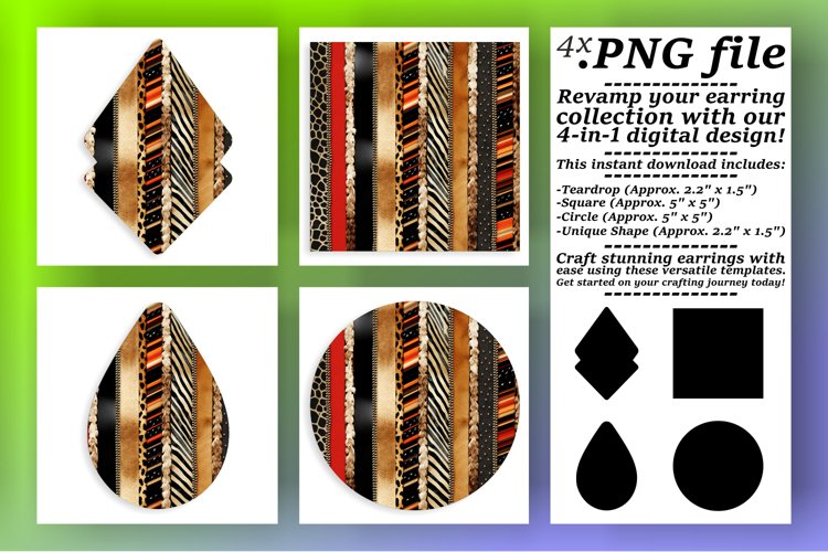Teardrop Earrings in Style: Retro Patterns example image 1