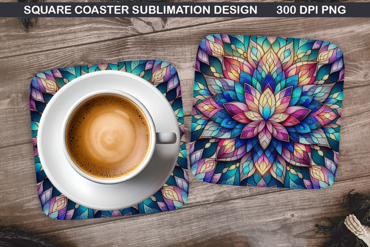 Flowers Coaster Sublimation, Spring Coaster PNG Design