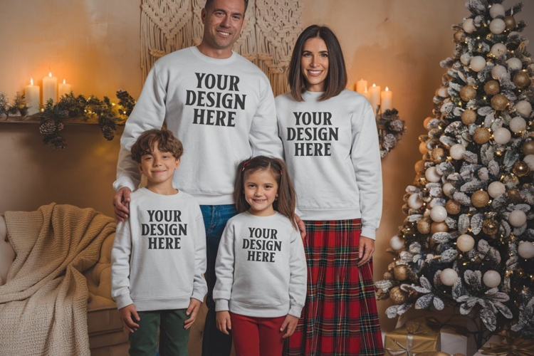 Christmas Family Group Tshirt Mockups