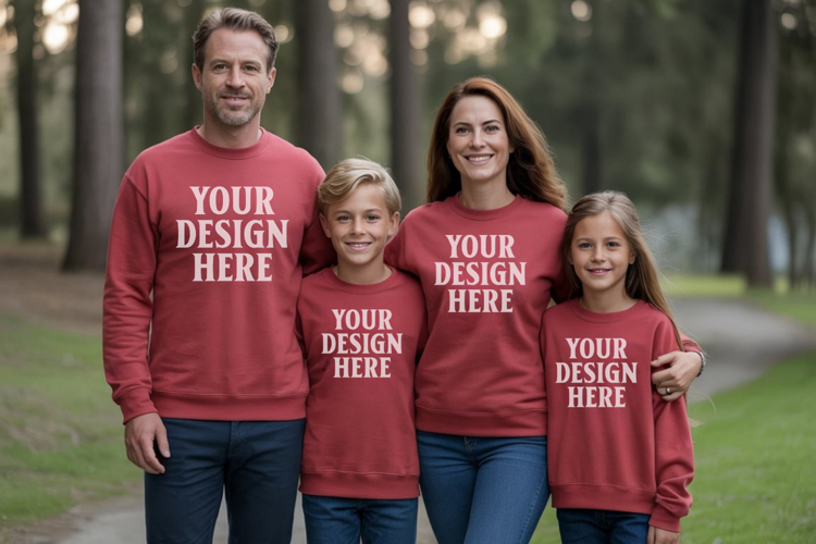 Christmas Family Matching T-Shirt Mockups | Holiday Group