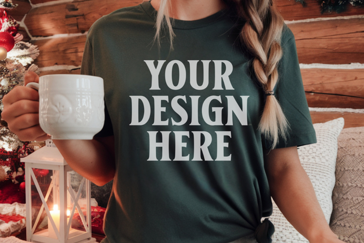 Blue Spruce Christmas Comfort Colors 1717 Mockups, CC 1717 m