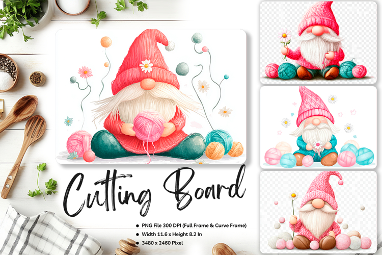 Gnome Heart Cutting Board Love Valentine Chopping Board_23