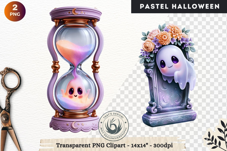 Cute Halloween Pastel characters Clipart sublimation