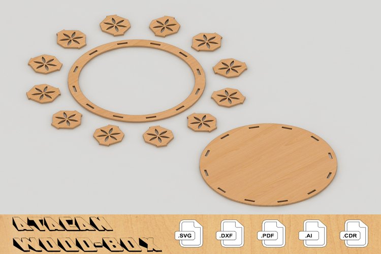 Tray Vector file, Laser Cut Svg, Wooden Decorative Tray 110