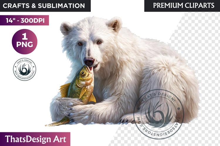Watercolor Polar Bear Arctic Wildlife animal Illustration