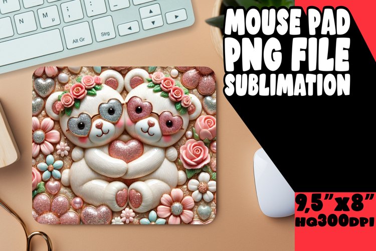 Blissful Mouse Pad Designs PNG, Sweet Animals