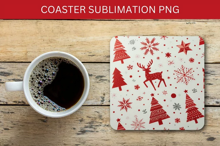 square coaster - christmas pattern