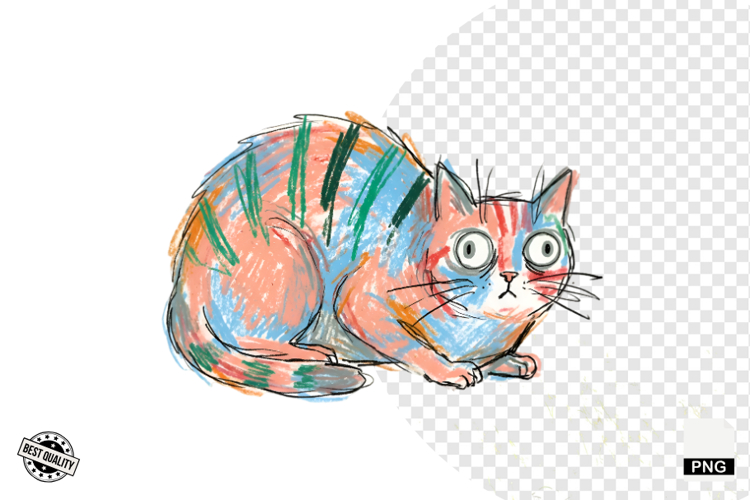 Quirky Funny Autumn Cat Clipart