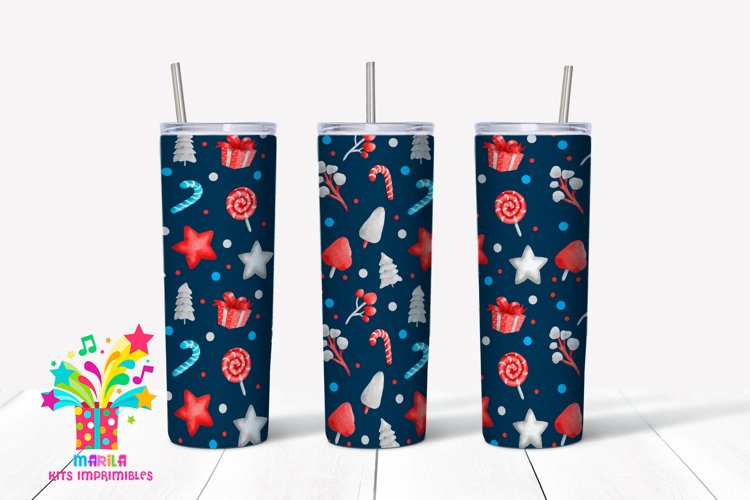 Merry Christmas Skinny tumbler Sublimation #19 example image 1