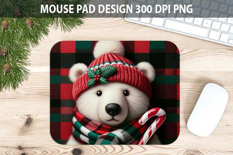 Christmas Beer Mouse Pad Sublimation - Animal PNG Design