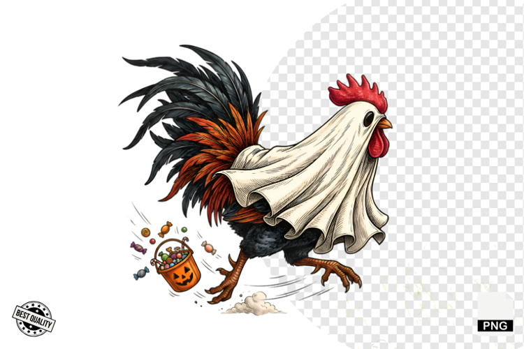Halloween Ghost Chicken PNG