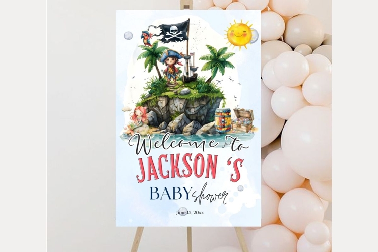 Baby Shower Welcome Sign Template 223 example image 1