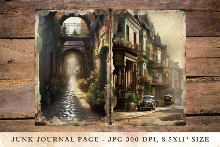 Printable Junk Journal Pages old town 11