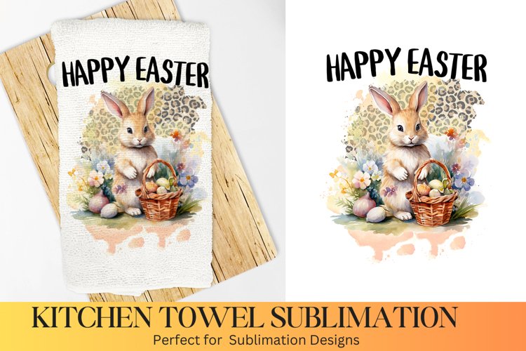 Happy Easter Design - Farmhouse Kitchen Towel Sublimation