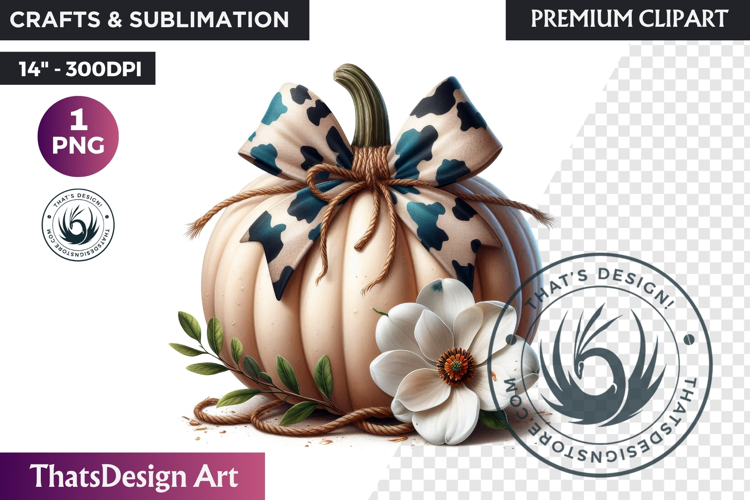 Western Pumpkin Autumn PNG,Cowgirl Coquette bow fall clipart