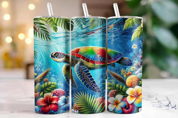 Turtle Tumbler Wrap | Sublimation | Tumblers