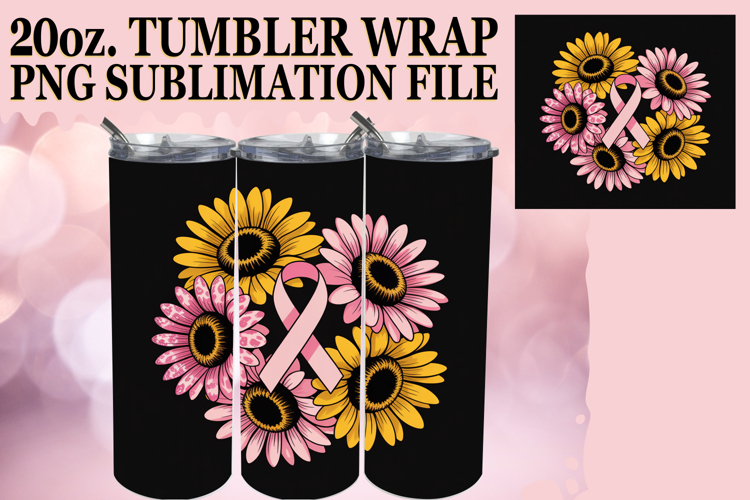 Dreamy vibes 20oz tumbler wrap, Breast Cancer