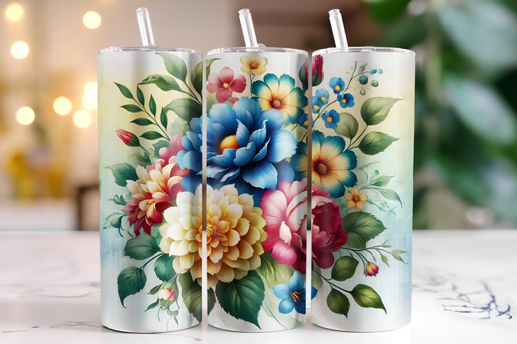 Flowers Tumbler Wrap | Sublimation | Tumblers