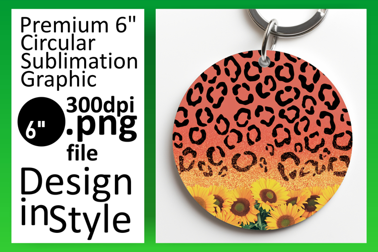 Unique Circle PNG for Sublimation , Leopard Print