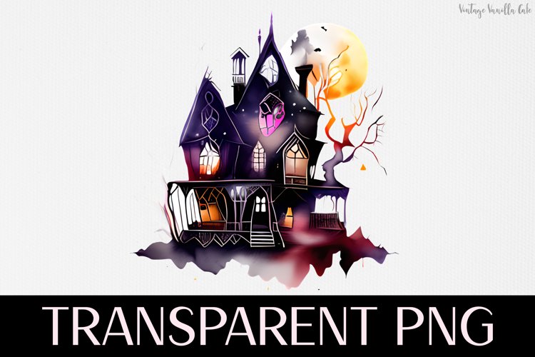 Haunted House - Transparent PNG Halloween Clipart Graphic