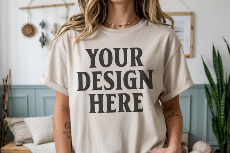 Comfort Colors 1717 Ivory T-Shirt Mockup