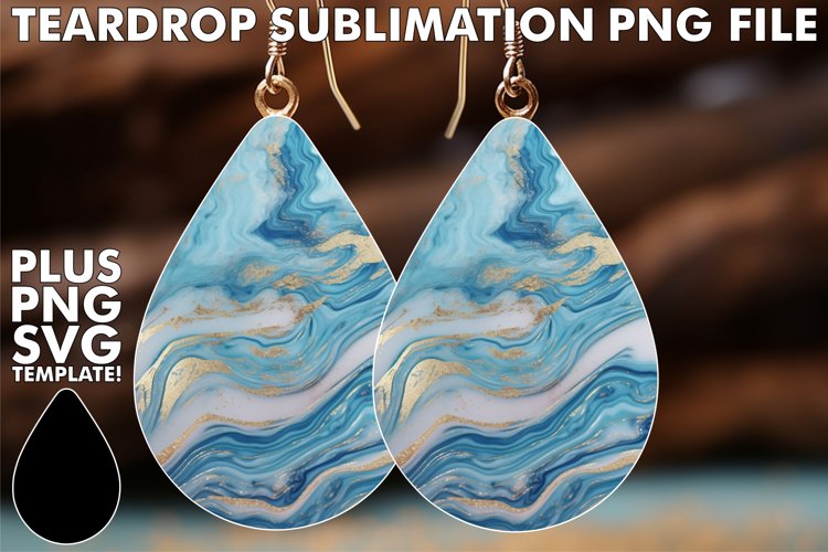 Marble Majesty in 3D: Sublimation Earring Creations example image 1