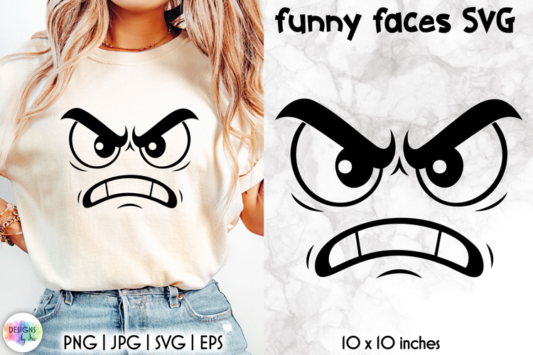 Funny Smiley Face SVG, Sarcastic Cartoon Face Expression PNG