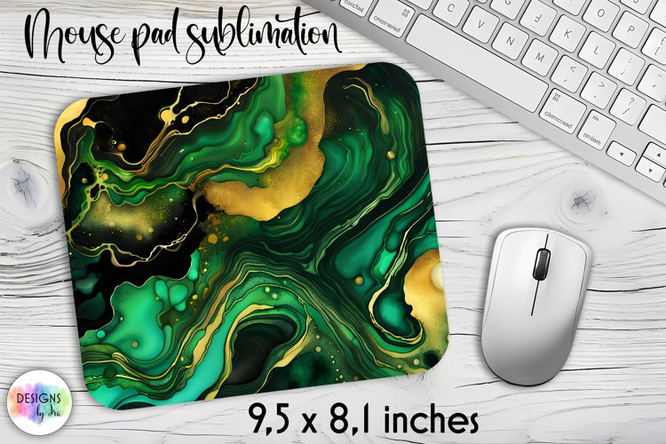 Abstract Fluid Art Mouse Pad, Marble Texture Mouse Pad Print example image 1