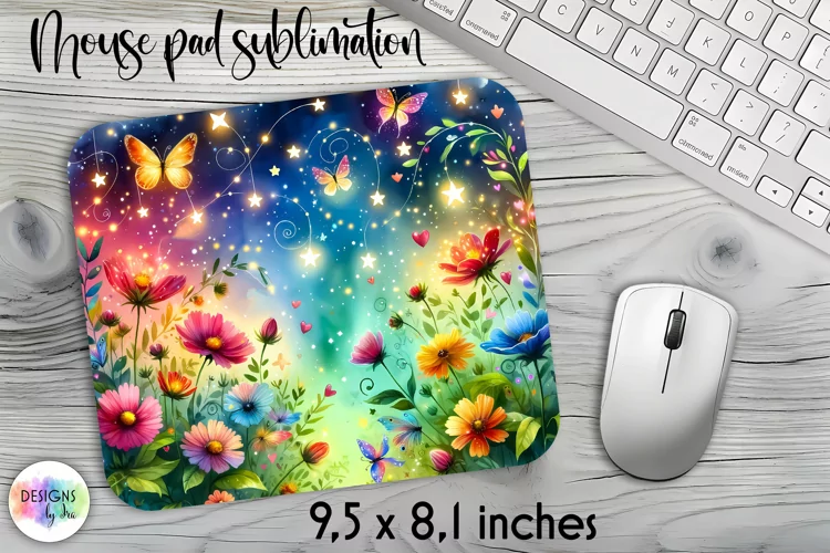 Summer Flowers Mouse Pad. Floral Mouse Pad Design