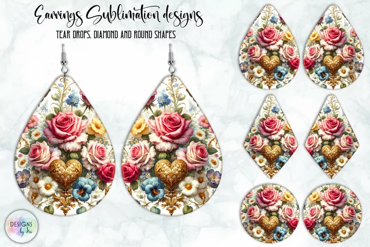 Vintage Flowers Earrings Design, Baroque Floral Earrings