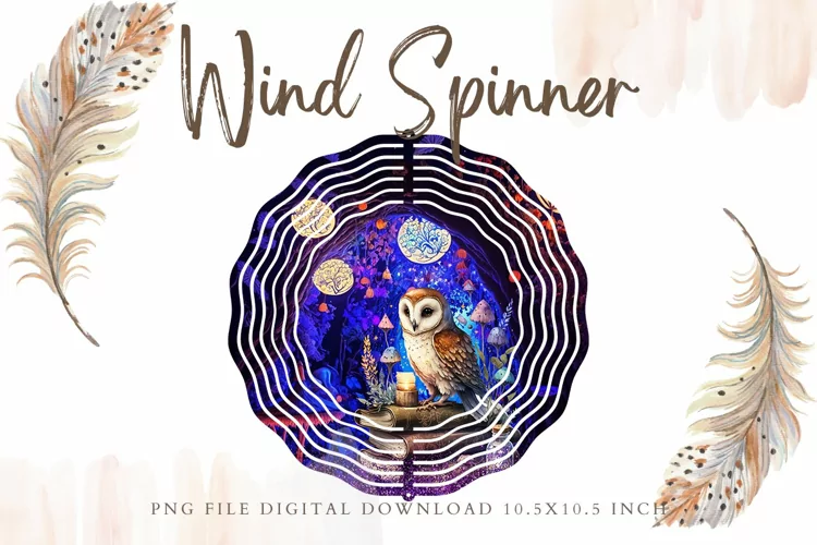 Owl Flower Wind Spinner Template Sublimation_23